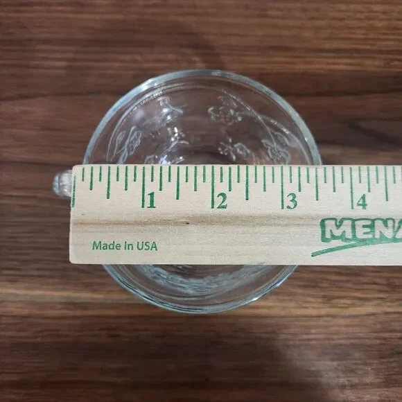 Savannah Vintage Anchor Hocking Flower Clear Glass Punch Tea Cups Mugs Set Of 6 - Picture 6 of 7